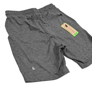 Bear Bottom Tech Shorts Mens Small‎ Heather Gray Drawstring 7" Performance NWT
